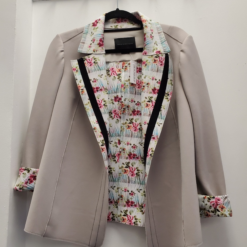 Marie Saint Pierre | Floral Printed Collar Blazer